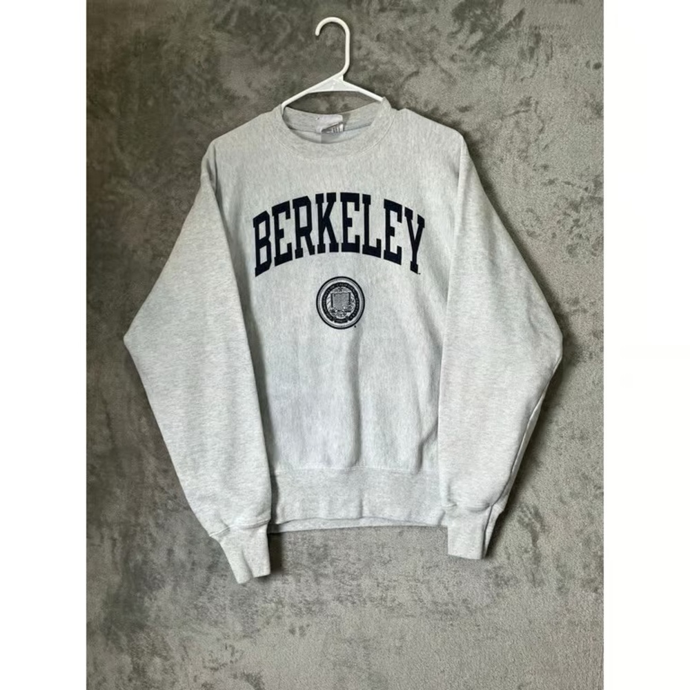 Berkeley Crewneck Sweatshirt - Light Gray with Navy Lettering